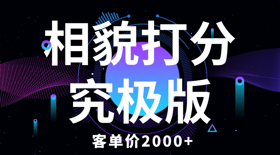 相貌打分究极版，客单价2000+纯新手小白就可操作的项目_米豆学社-小新