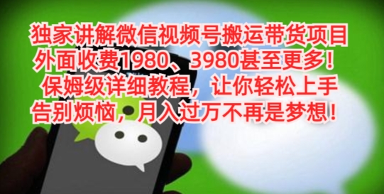 独家讲解微信视频号搬运带货项目，保姆级详细教程_米豆学社-小新