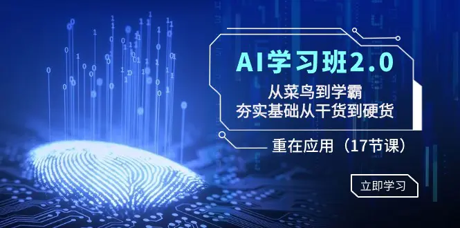 AI学习班2.0：从菜鸟到学霸，夯实基础从干货到硬货，重在应用（17节课）_米豆学社-小新