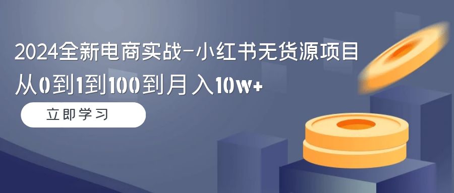 2024全新电商实战-小红书无货源项目：从0到1到100到月入10w+_米豆学社-小新