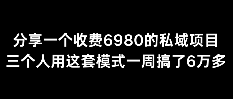 分享一个外面卖6980的私域项目，三个人用这套模式一周搞了6万多_米豆学社-小新