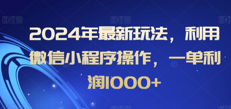 2024年最新玩法，利用微信小程序操作，一单利润1000+_米豆学社-小新