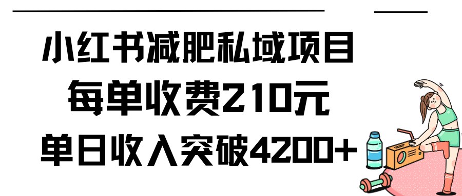 小红书减肥私域项目每单收费210元单日成交20单，最高日入4200+_米豆学社-小新