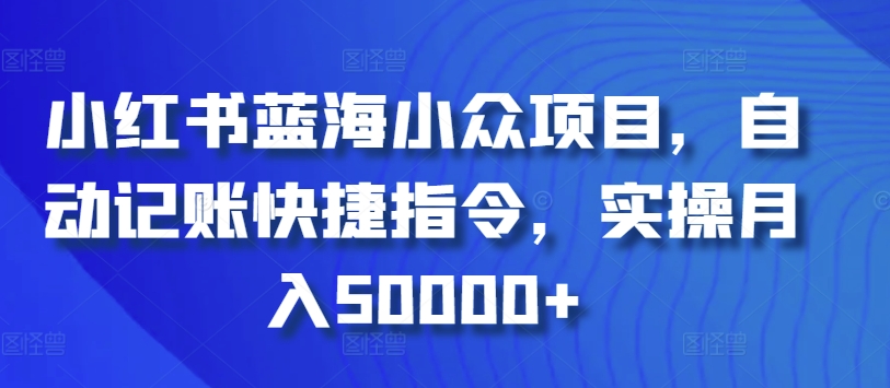 小红书蓝海小众项目，自动记账快捷指令，实操月入50000+_米豆学社-小新