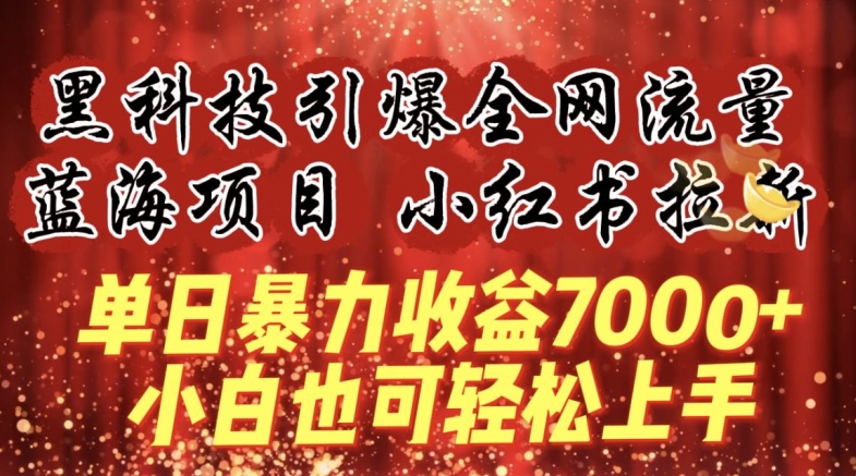 蓝海项目!黑科技引爆全网流量小红书拉新，单日暴力收益7000+，小白也能轻松上手_米豆学社-小新