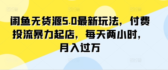 闲鱼无货源5.0最新玩法，付费投流暴力起店，每天两小时，月入过万!_米豆学社-小新