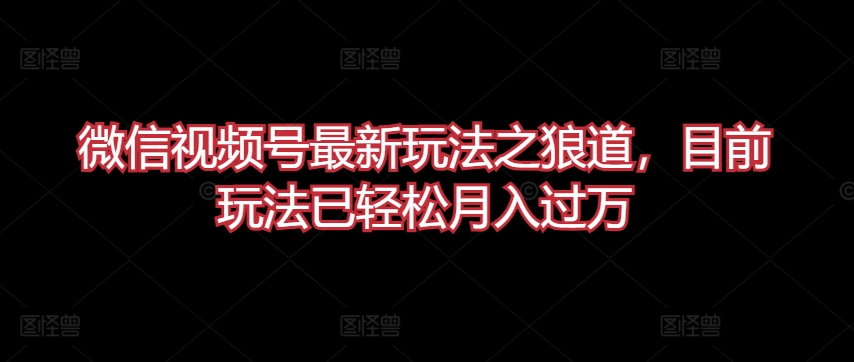 微信视频号最新玩法之狼道，目前玩法已轻松月入过万_米豆学社-小新