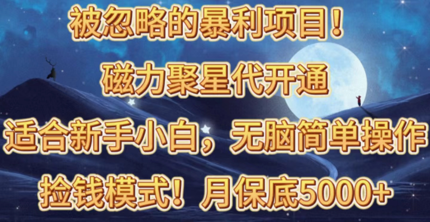 被忽略的暴利项目！磁力聚星代开通捡钱模式，轻松月入五六千_米豆学社-小新