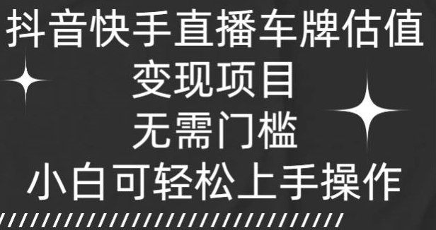 抖音快手直播车牌估值变现项目，无需门槛，小白可轻松上手操作_米豆学社-小新